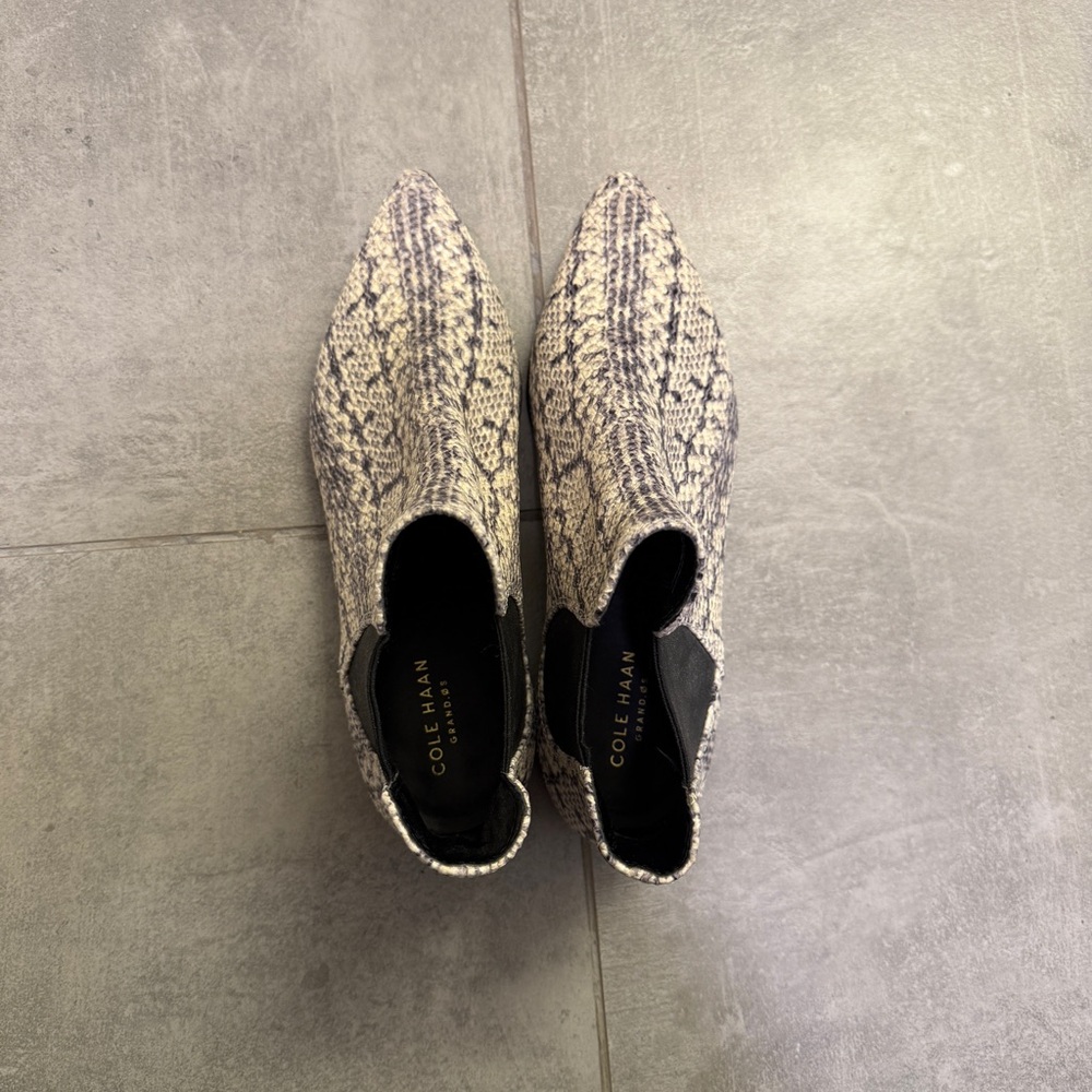 Cole Haan Black and Cream Patterned Boots